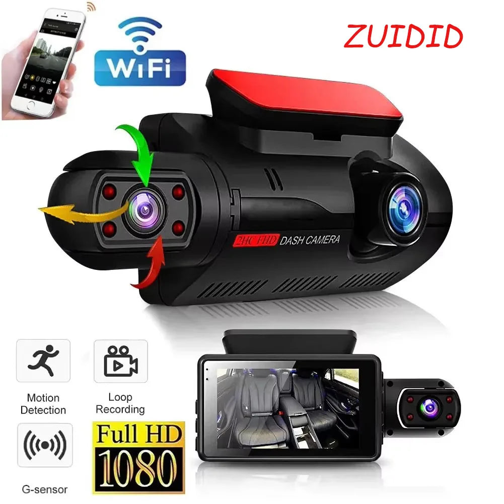 1080P Dual Lens Dash Cam for Cars Black Box HD Car Video Recorder with WIFI Night Vision G-sensor Loop Recording Dvr Car Camera