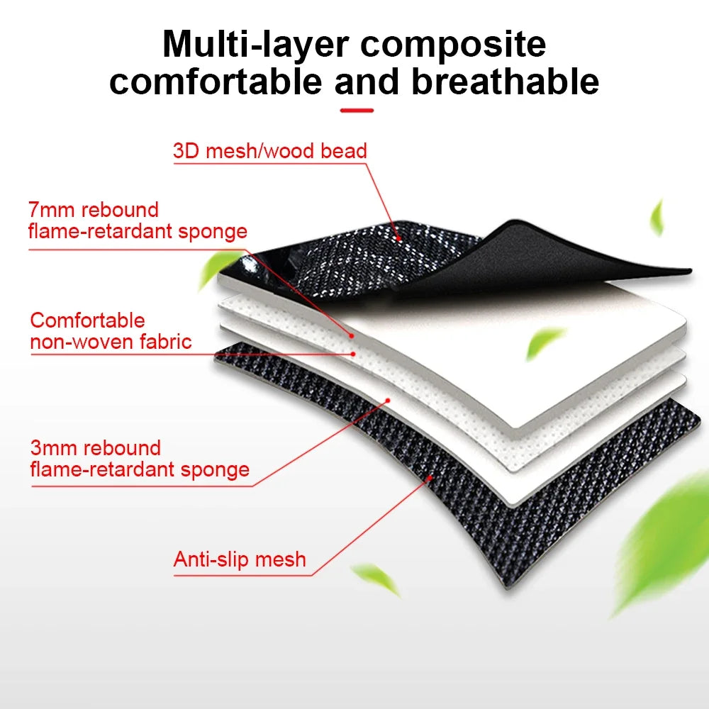 Car Wooden Bead Seat Cushion Summer Cool Leather Car Seat Cover Breathable Handmade Auto Seat Mat Pad Universal Auto Accessories