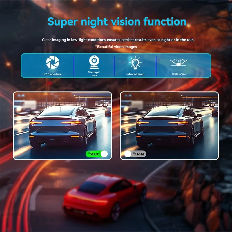 SUNRI-Car Dash Cam DVR Camera 1080P Wifi 3-Lens Inside Vehicle Three Way Video Recorder Registrator Camcorder
