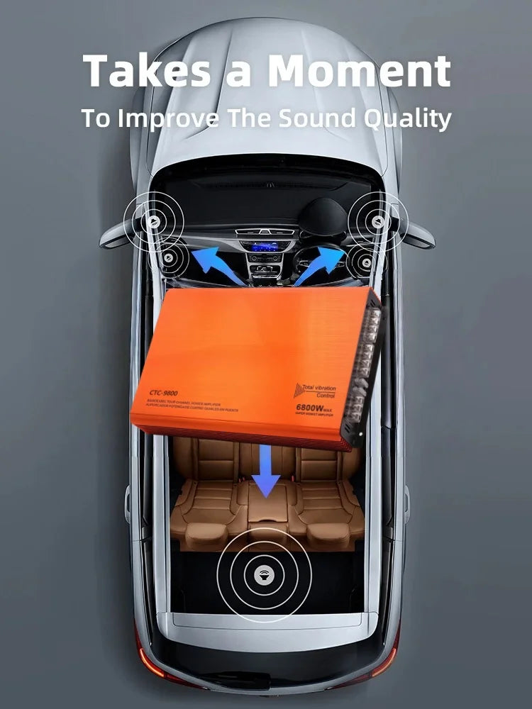 Car Audio Power Amplifier 4 Channel HiFi Stereo Audio Car Amplifier Adjustable Front and Rear Sound Field Super Bass Amplifier