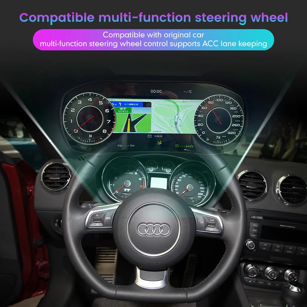 Latest 10.25" Car LCD Digital Dashboard Cluster For Audi TT 2008 2009 2010-2014 Instrument Panel Speedometer Virtual Cockpit