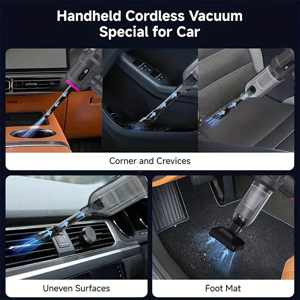 Car Vacuum Cleaner 3 Gears adjustable Portable Electric Air Duster Blow Drying Dust Removal Type-C Charging Cleaning Blower Tool