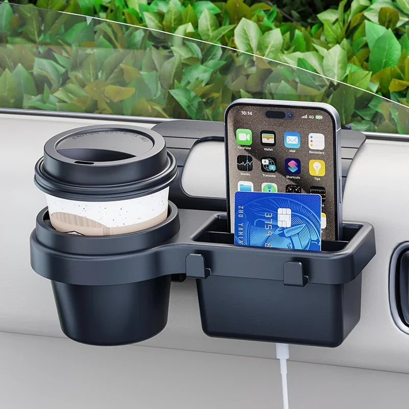 New  Car Organizer Box with Cup Holder Drink Holder Multifunctional Side Door Window Phone Slot Hanging Storage Rack for Vehicle