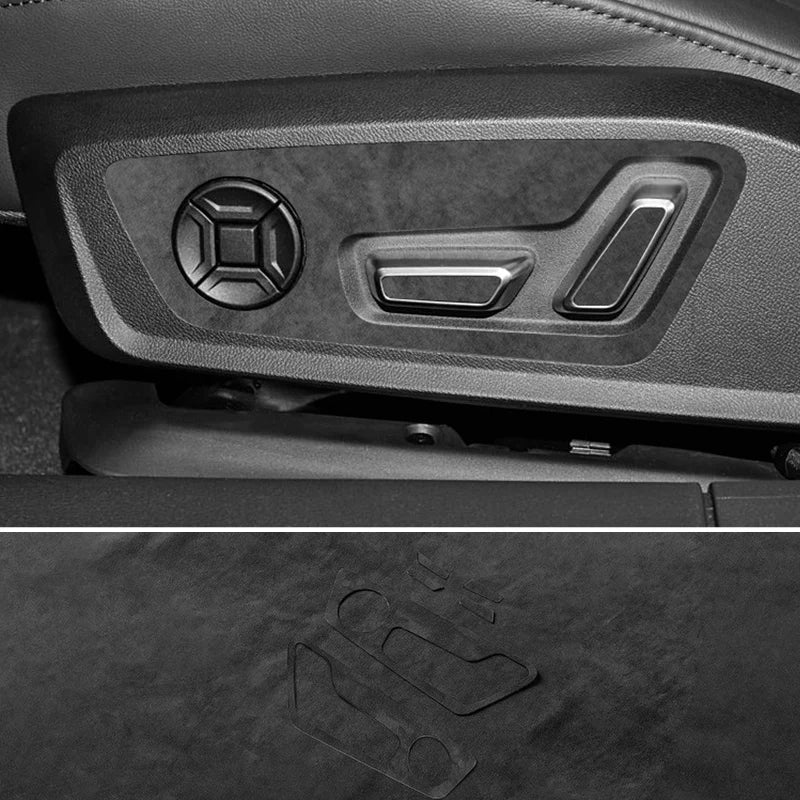 For Audi C8 A6 A7 S6 S7 (2019-2025) Made of Alcantara Seat Adjustment Buttons Panel Trim Sticker Car Interior Tuning Accessory