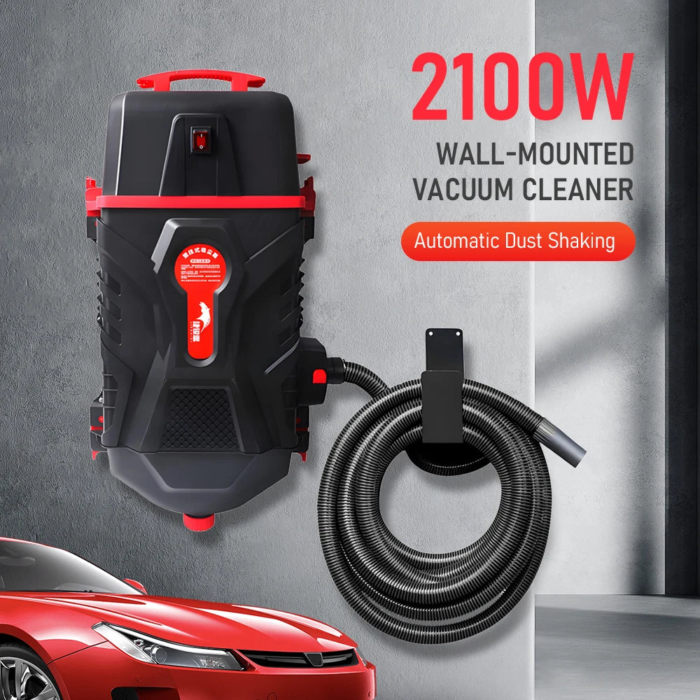 2100W Wall-Mounted Vacuum Cleaner Automatic Dust Shaking Vacuum Car Cleaning Vacuum for Garage Car Cleaning and Home Use