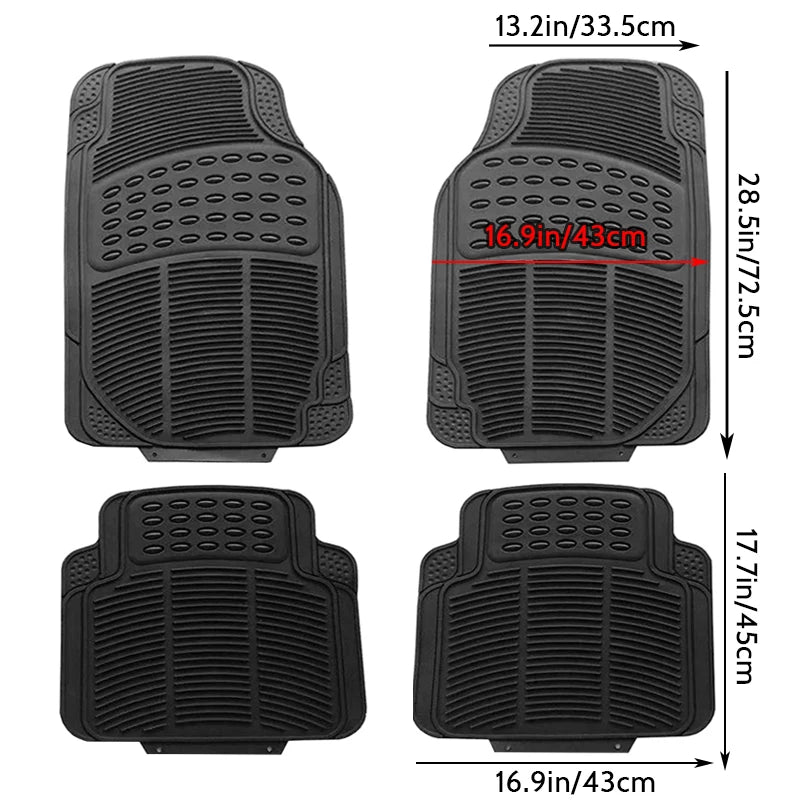 AUTO PLUS 4pcs Car Floor Mats Rubber Universal Size Fit For Most Car SUV Truck Car accessories Interior  Wear-resistant Foot Pad