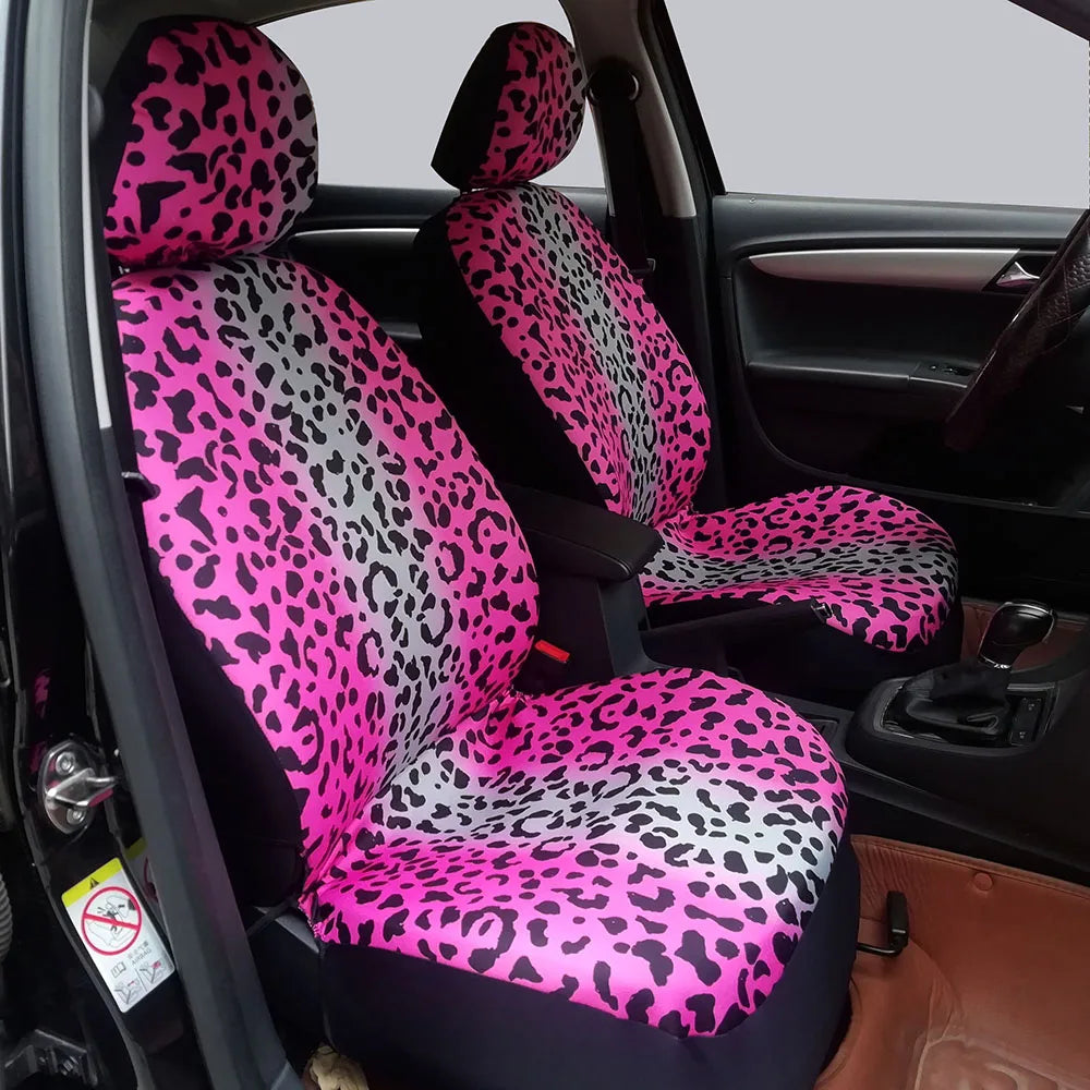 Fashion Leopard Print Car Seat Cover Full Surrounding  Four Seasons Universal Breathable Non-slip Cushion Cover Car Interior