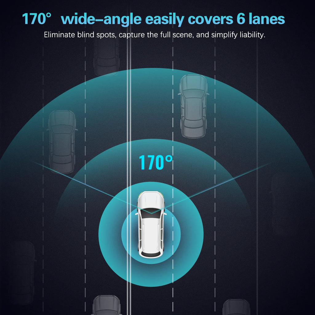 4K Dash Cam with ADAS Alert 170° Wide Angle  with Night Vision AI Collision Avoidance Technology