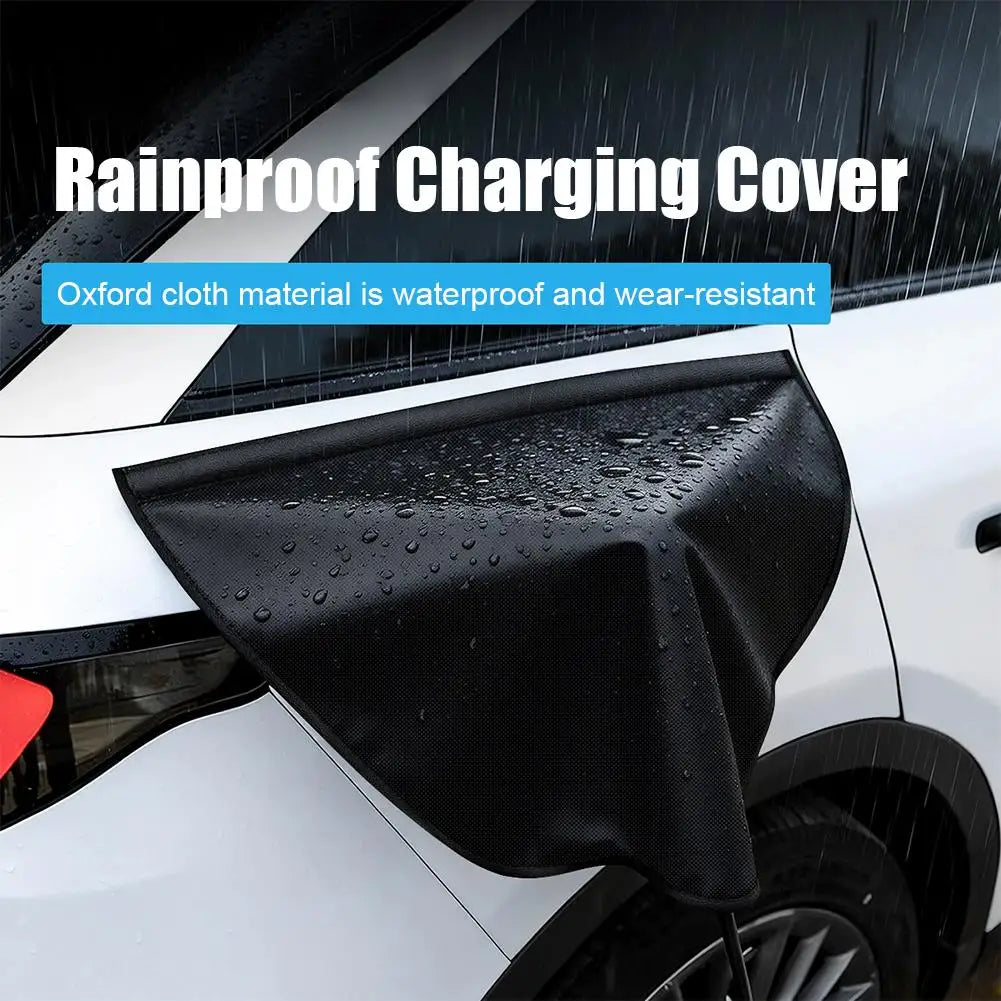 Electric Vehicle Charger Port Rainproof Cover Electric Car Charger Plug Cover Waterproof PVC With Strong Magnetic Strip For EV