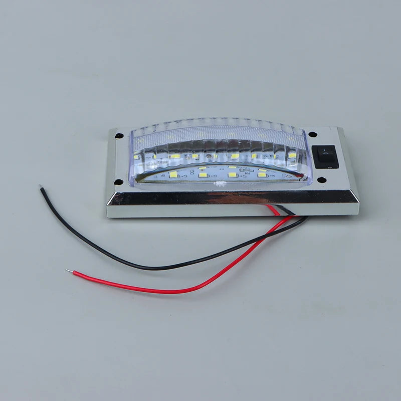 LED 12V-24V Panel Light Car Interior Reading Lamp High Brightness Cabin Lights for Van Truck RV Boat Camper Lights Switch On Off
