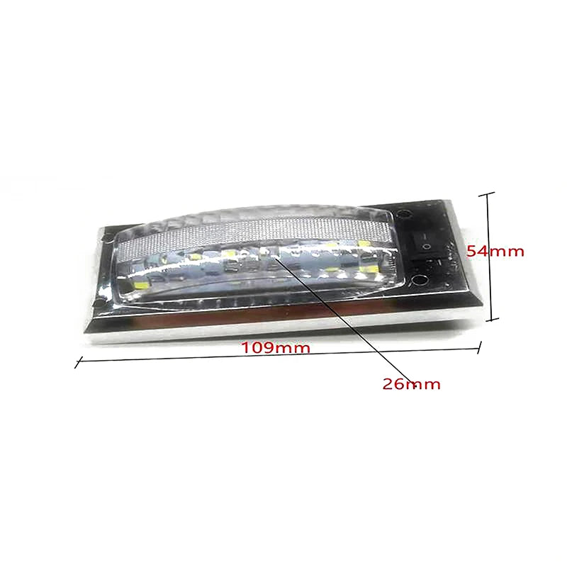 LED 12V-24V Panel Light Car Interior Reading Lamp High Brightness Cabin Lights for Van Truck RV Boat Camper Lights Switch On Off