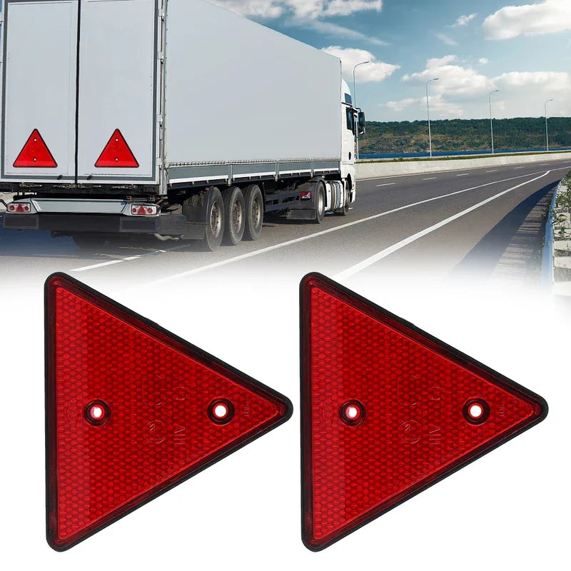 Red Rear Reflectors Car Accessories Triangle Reflective Fit for Trailer Motorcycle Caravan Truck Boat