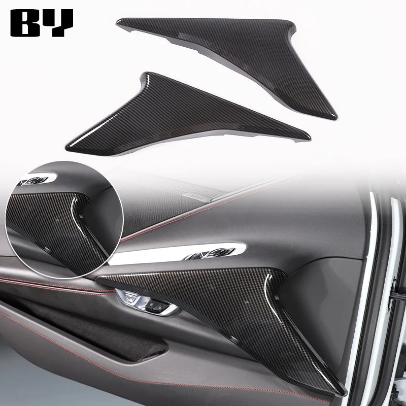 For Chevrolet Corvette C8 2020-2024 Car Accessory ABS Carbon Fiber Car Console Gear Shift Panel Cover door armrest Trim Sticker