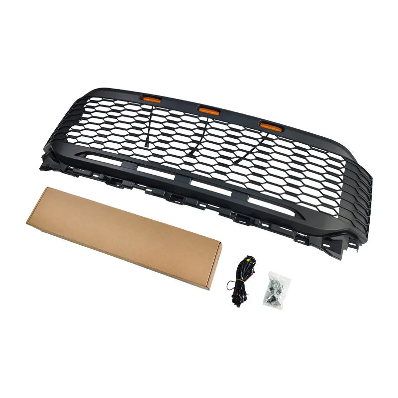For Ford F150 2021 2022 2023 2024 Front Bumper Grille Replace Pickup Truck Middle Racing Grill Facelift Hood Mesh Body Kits