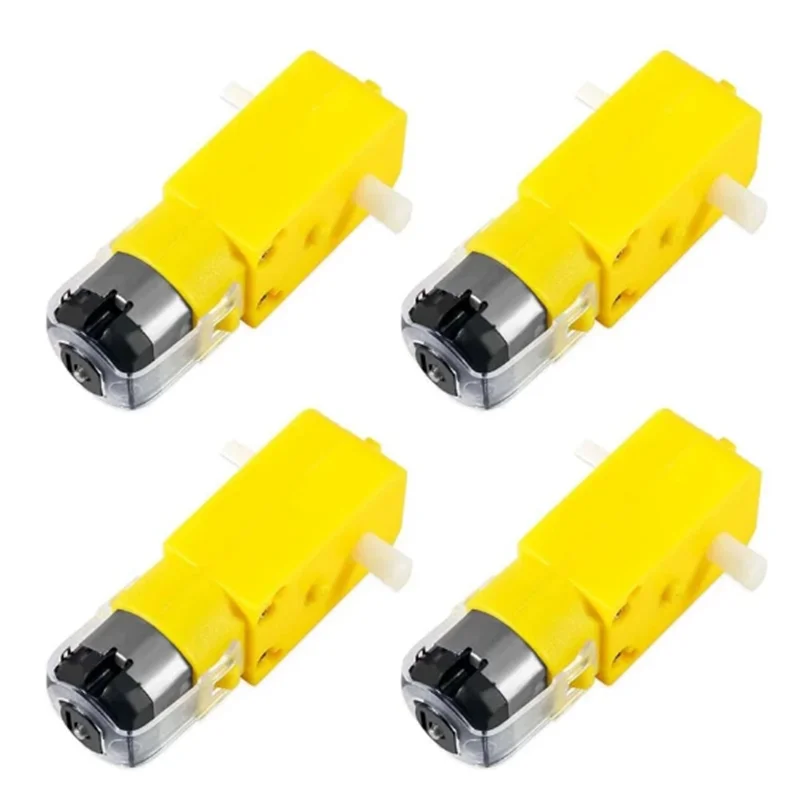 4 PCs DC Electric Motor DC 3-6V Dual Shaft Geared TT Magnetic Gearbox Engine with 65mm Plastic Car Tire Wheel Smart RC Car Robot