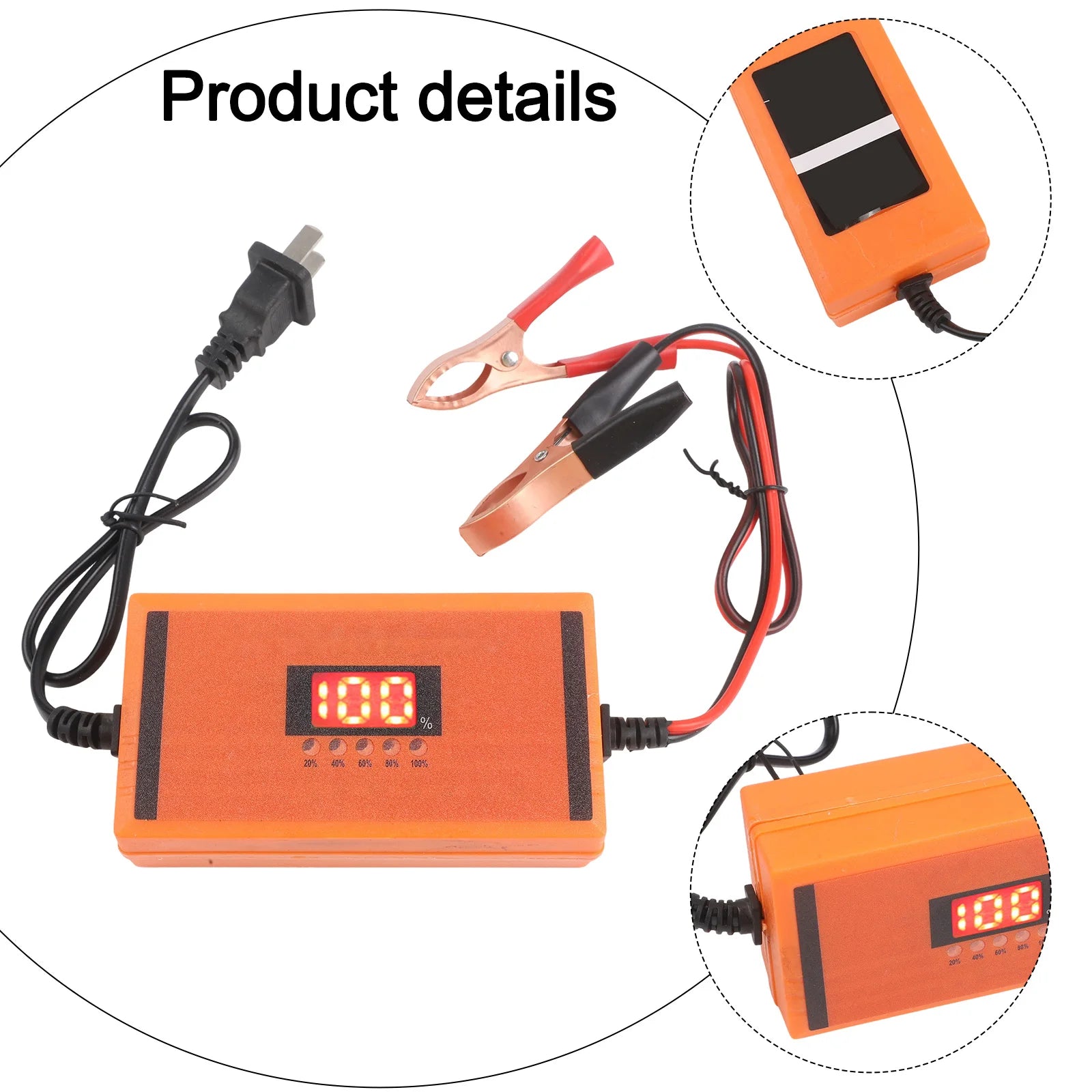 12V 3-20A Car Battery Charger Lead-acid Batteries Charger Fast Charging Car Motorcycle Battery Charger