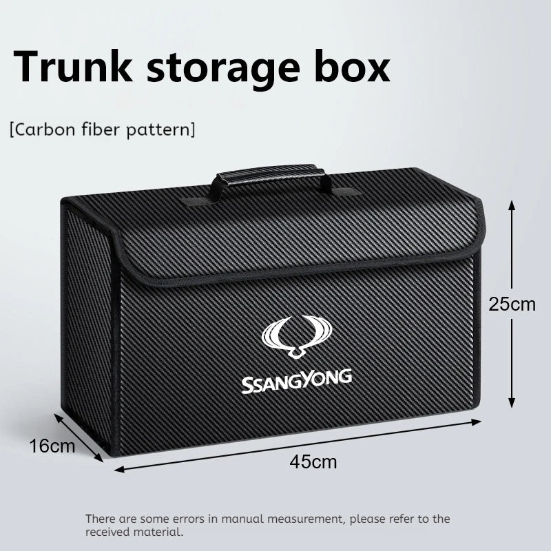 Car Trunk Organizer Box Foldable Storage Tidying Bag Auto Accessories For Ssangyong Rexton Tivoli Musso Kyron Korando Actyon