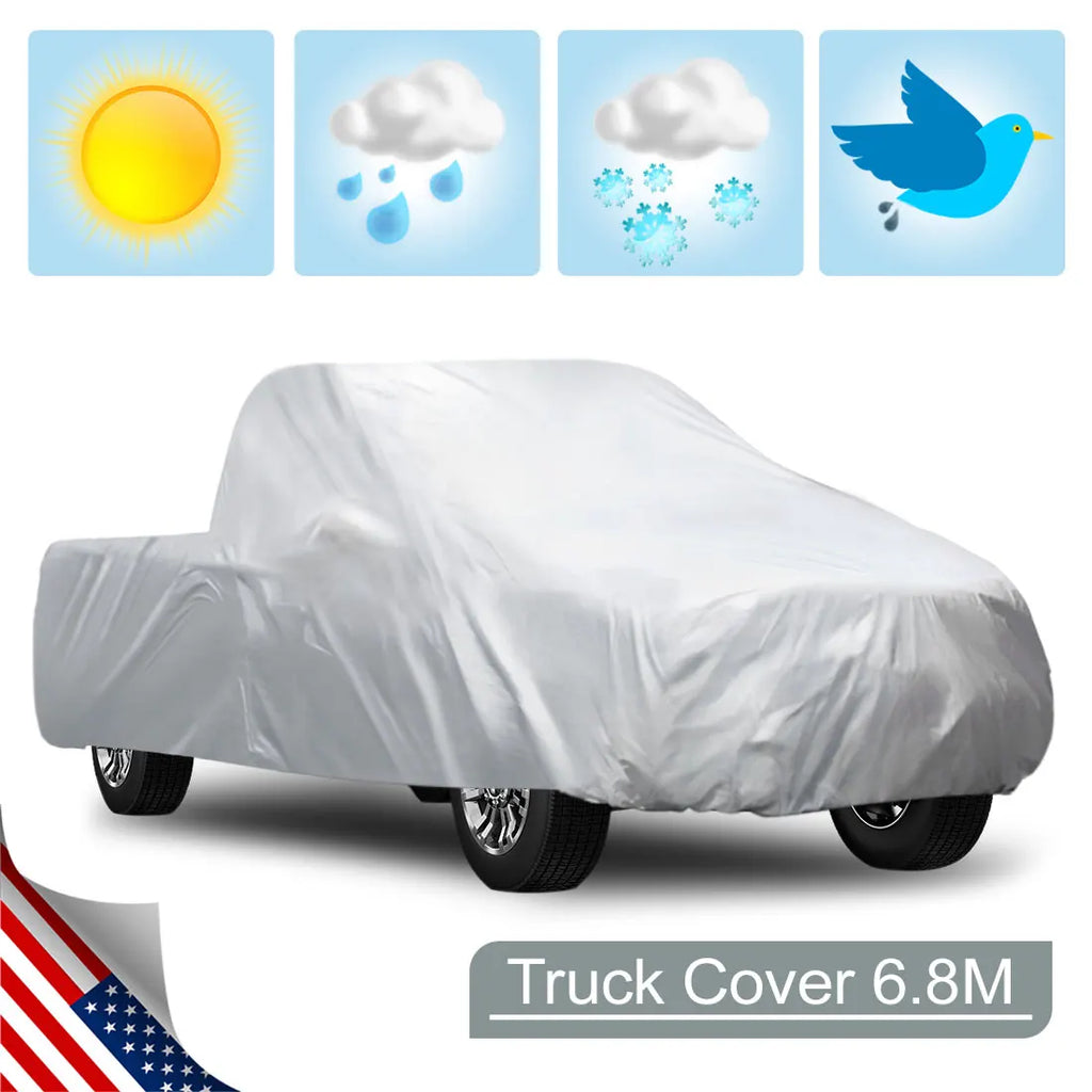 UXCELL 6.5M 6.8M Waterproof Stormproof Pickup Truck Cover All-Weather UV Dust Snow Protection Outdoor Indoor Protector