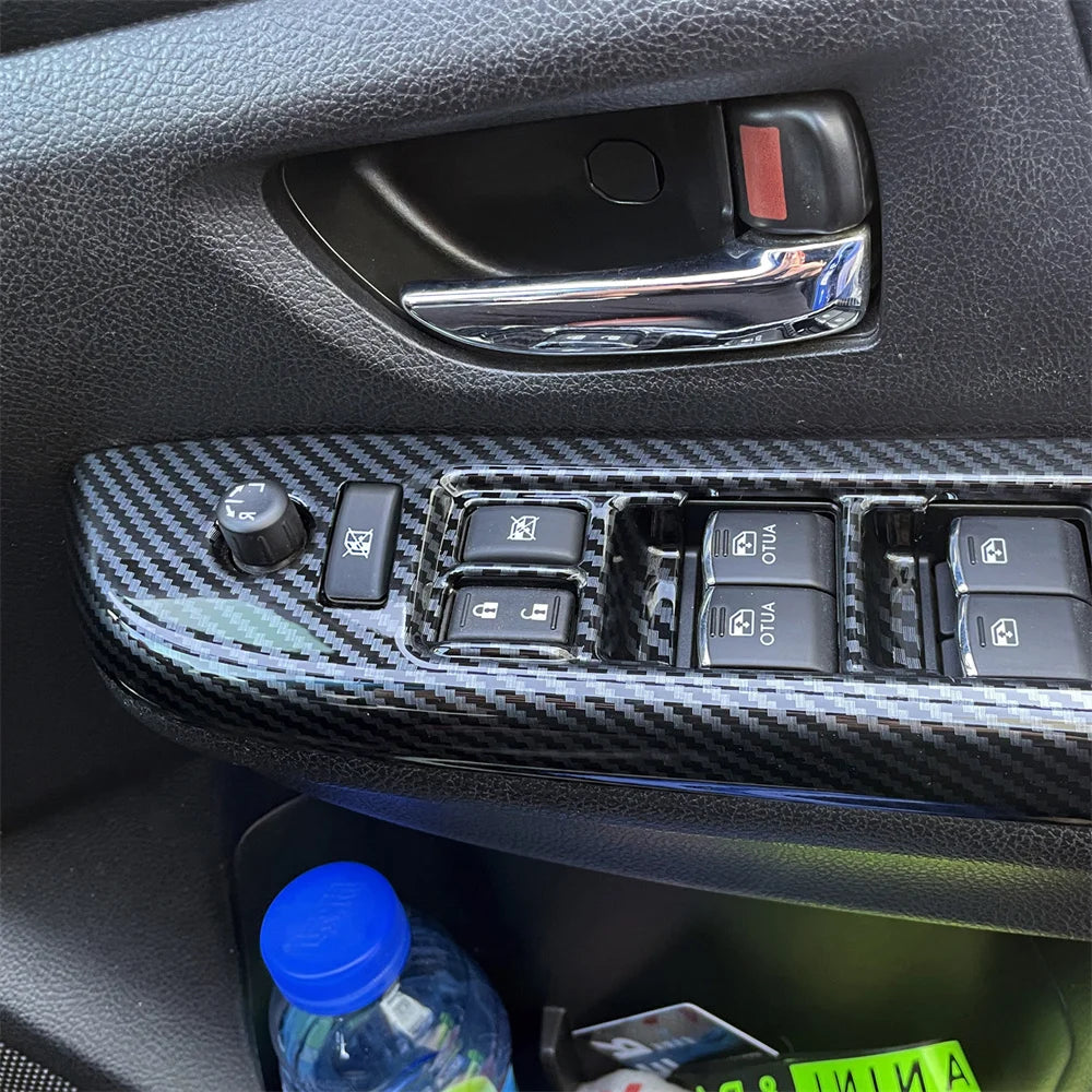 for Subaru WRX STI 2015-2020 RHD! Car Interior Accessories Door Armrest Window Switch Lift Cover Trim ABS Cabon Fiber Black 4pcs
