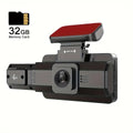 3 Inch 1080P Dual Lens Dash Cam For Cars, Front And Inside Full HD 1080P Car Camera With Loop Recording Night Vision Wide Angle