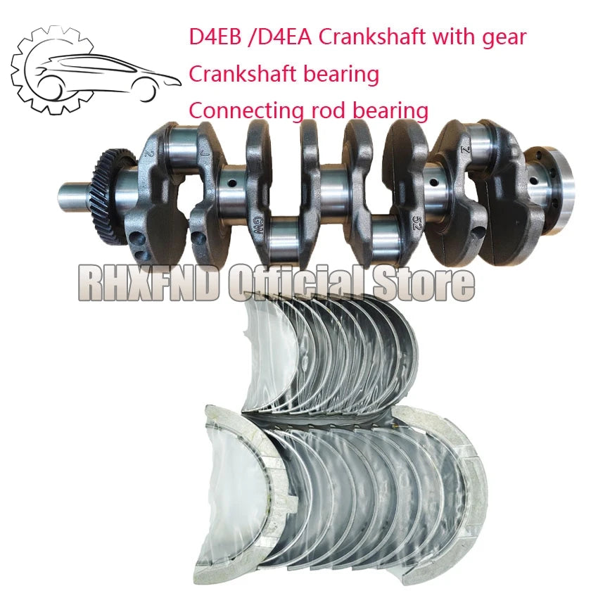 D4EB D4EA Crankshaft With Gear Crankshaft Con Rod Bearing For Kia Cerato Carens II For Hyundai Santa Fe Tucson Sonata 2.0 2.2