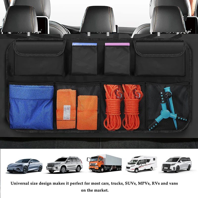 Car Trunk Organizer Backseat Hanging Multi-Pocket Car Organizer With 8 Pockets Oxford Waterproof Car Trunk Storage Bag Organizer
