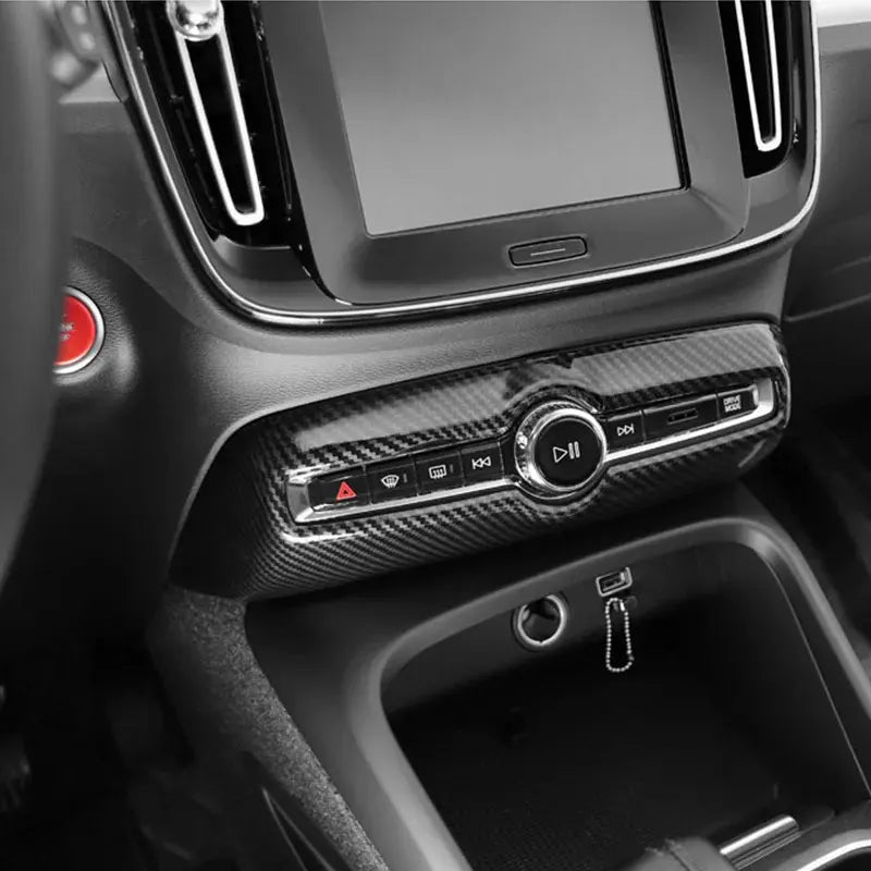 For Volvo XC40 C40 car interior decoration with ABS car accessories, carbon fiber texture, black gloss