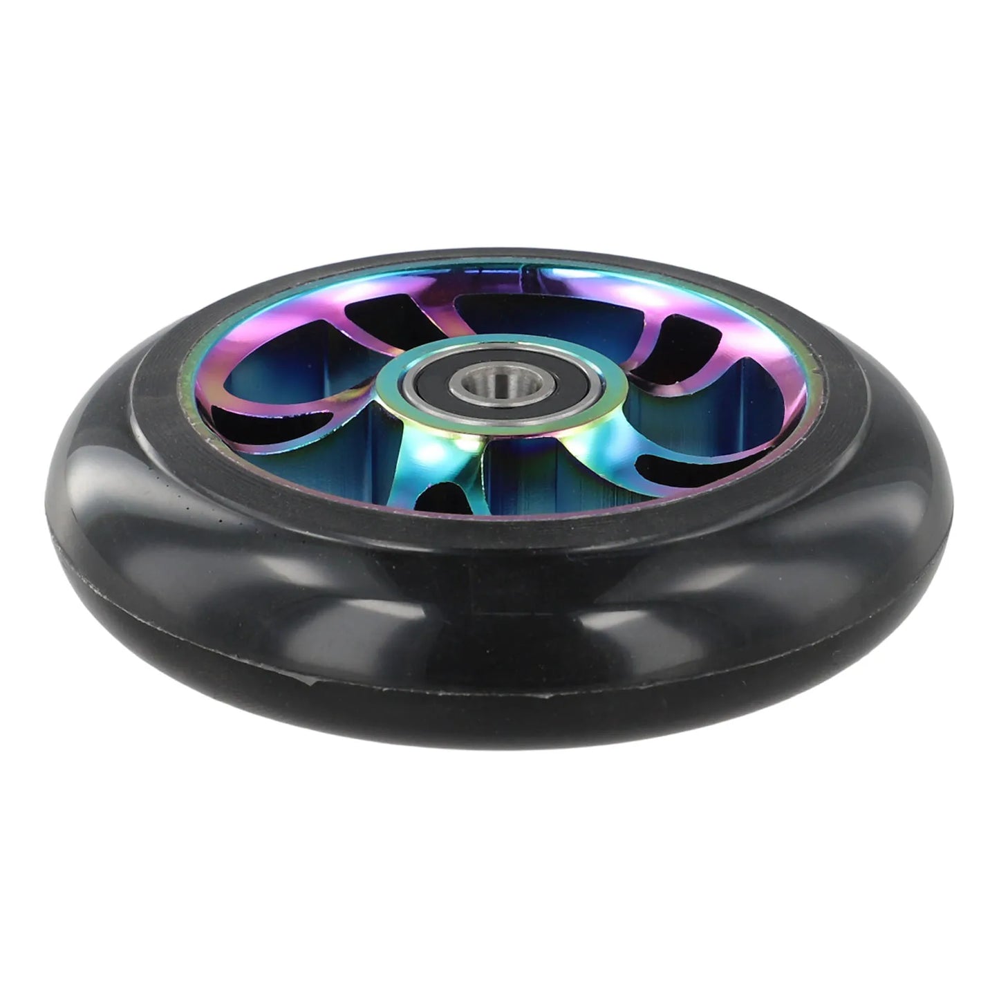 Elastic Polyurethane Tire Material Scooter Wheels Aluminum Alloy Hub 100mm Stunt Wheels High Carbon Steel Bearings