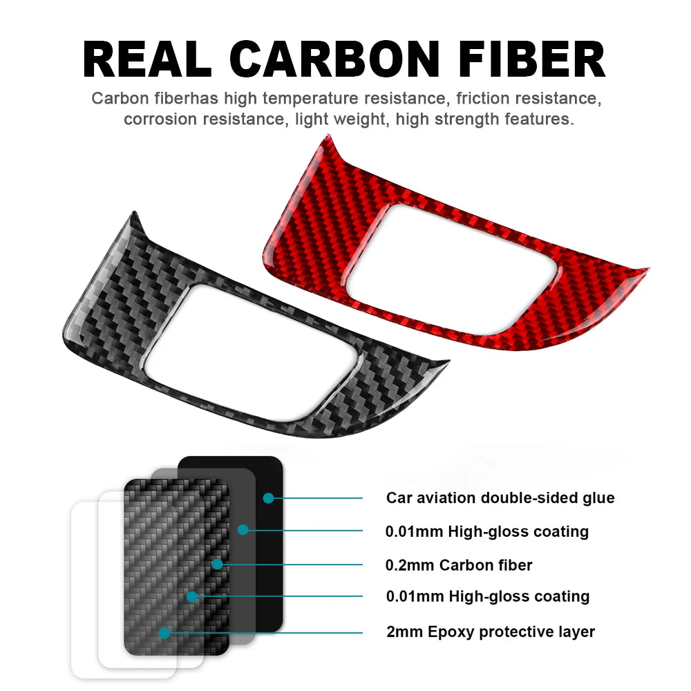 For Audi Q5 2009-2016 Accessories Carbon Fiber Interior Car Warning Light Switch Decorative Frame Sticker Trim Cover
