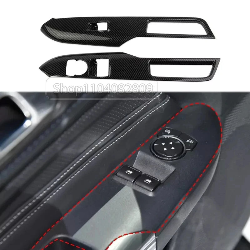 ABS Carbon Fiber Interior Accessories Kit Trim Cover For Ford Mustang AT MT 2024 2025 Center Conlose Gear Shift Panle Decoration