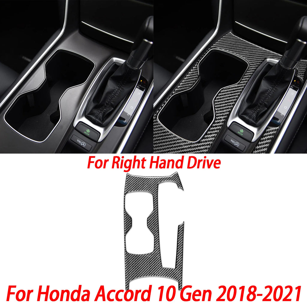 Interior Accessories Steering Wheel Central Armrest Panel Cup Holder For Honda Accord 10th Gen 2008—2021 Carbon Fiber Sticker