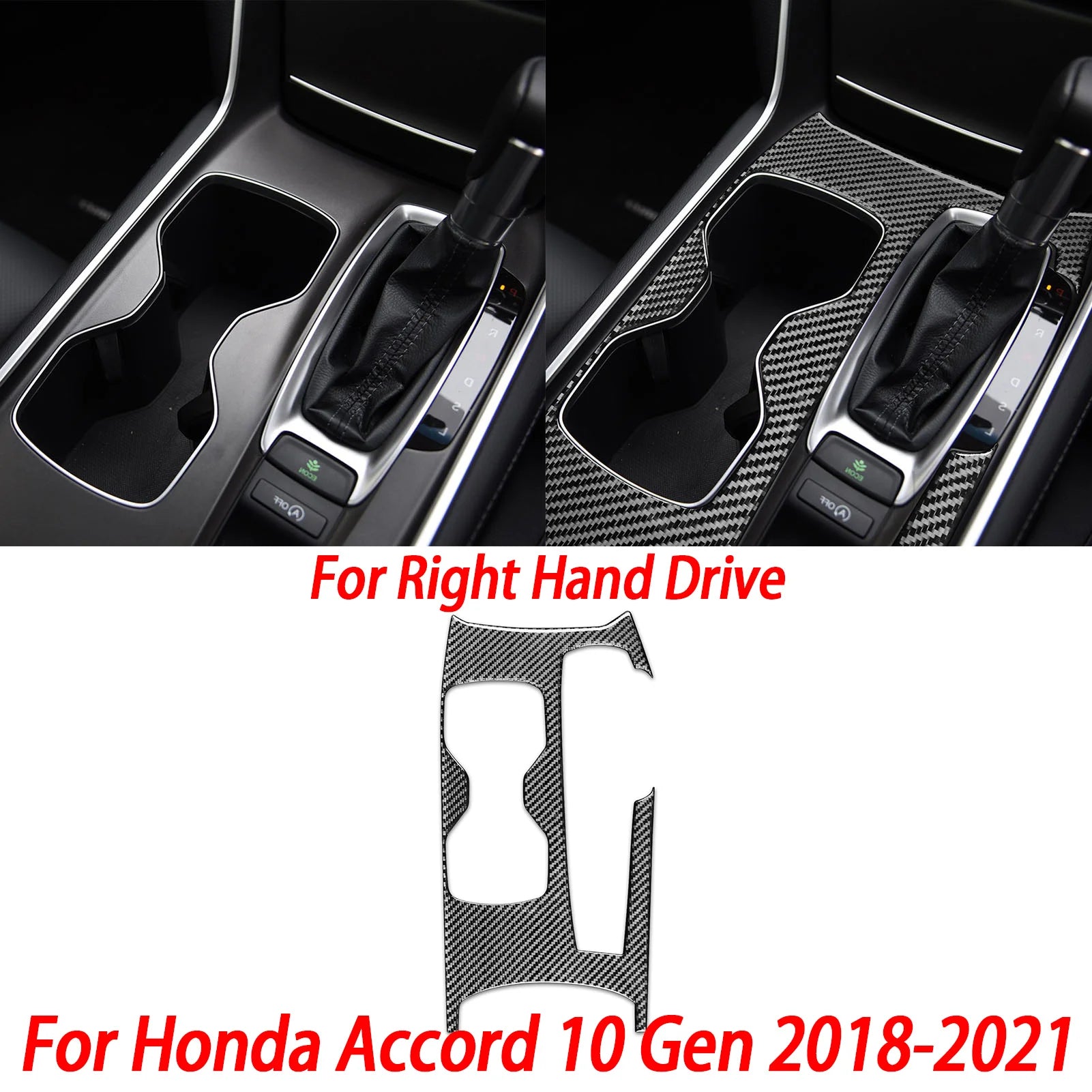 Interior Accessories Steering Wheel Central Armrest Panel Cup Holder For Honda Accord 10th Gen 2008—2021 Carbon Fiber Sticker