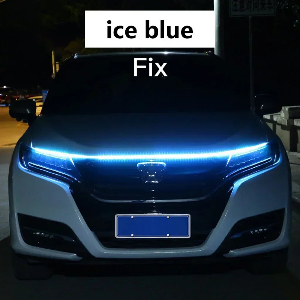 Led Car Hood Light Strip Decorative Lamp Flexible DRL Daytime Running Lights Auto Headlight Strips Car Assecories