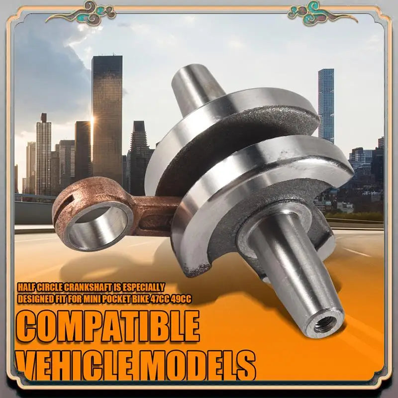 A73Q-44Mm Crankshaft Connecting Rod Assembly Half Circle Crankshaft Engine Parts Accessories For 47Cc 49Cc Mini Pocket Bike