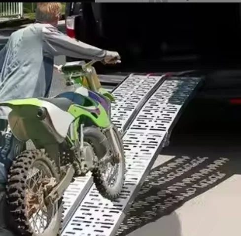 Motorcycle Aluminum Folding Ramp For Truck Trailer Loading