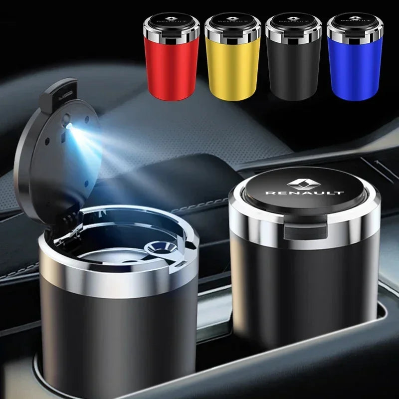 Car Interior Decoration Led Lighting Car Ashtray For Renault Sandero Captur Megane Twingo Duster Scenic Logan Laguna Accessories