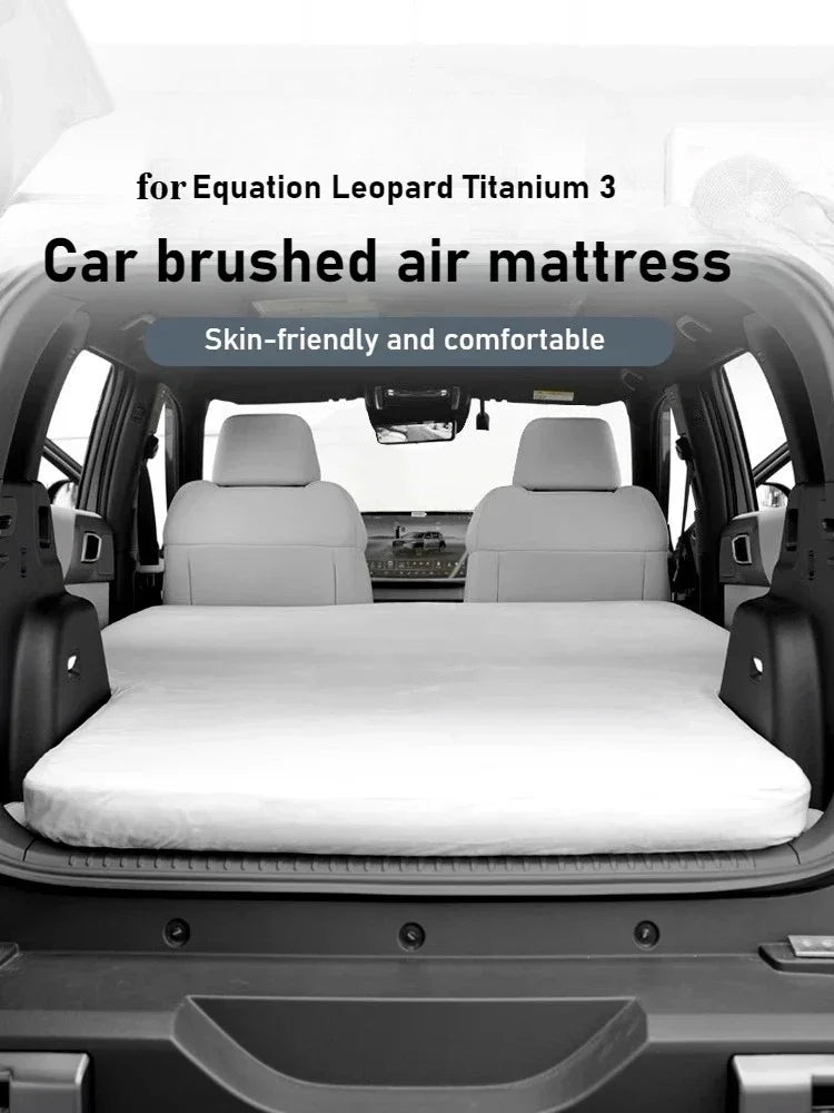 Car Travel Bed for BYD Formula Leopard Titanium 3 2025 1.8M Inflatable Air Mattress, Outdoor Camping Inflatable Suede Fabric Bed