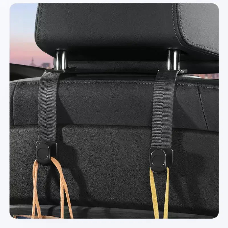 2Pcs Car Storage Interior Accessories Car Headrest Hooks Hanger For Bags Seat Back Organizer Holder Clips Auto Fastener Hooks