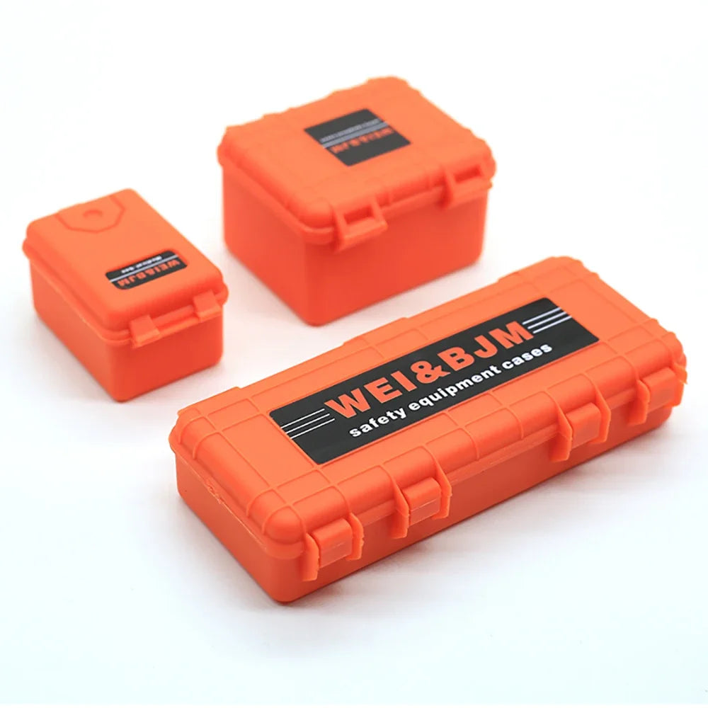 Caja de almacenamiento rígida para equipaje de simulación de equipo de seguridad, piezas de coche RC 1/10, juego de accesorios decorativos para camión sobre orugas