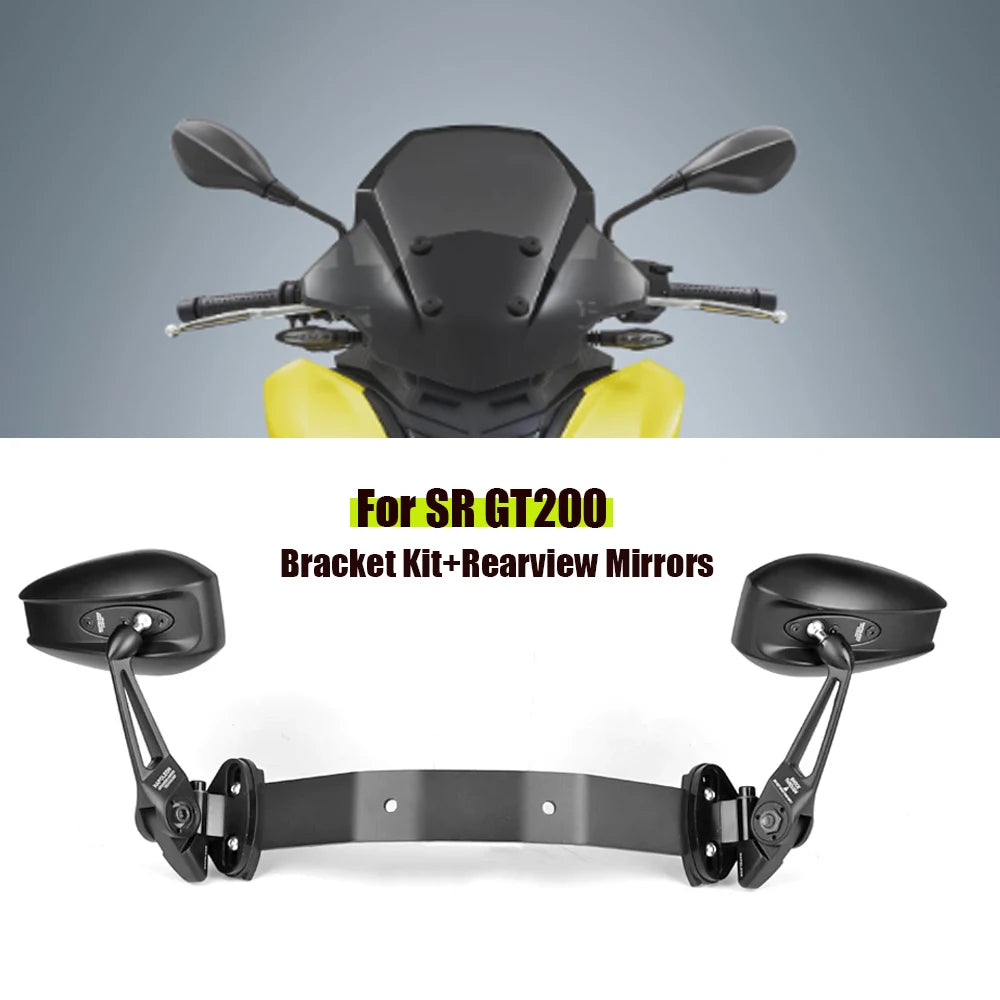 For Aprilia SR GT200 SR GT 200 srgt 200 Motorcycle Accessories Mirrors Bracket Kit Windshield Rearview Mirrors Holder Holder Ada