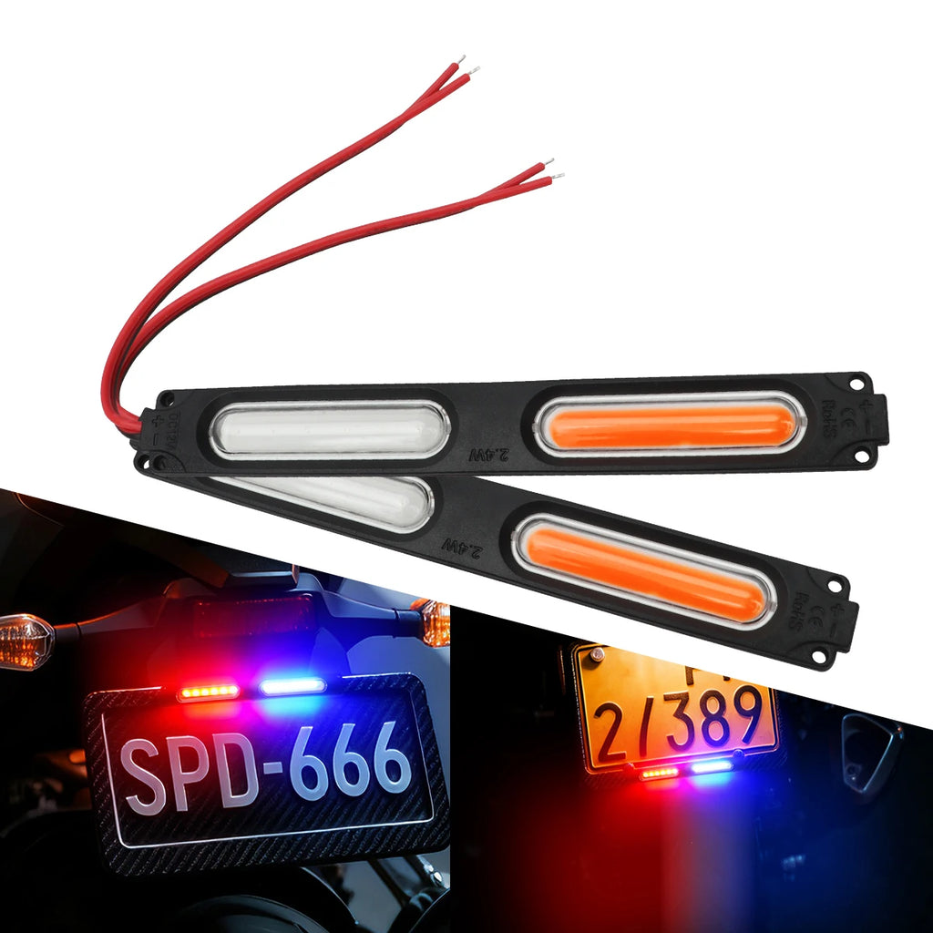 Easy install dual light LED module flashing red blue for motorcycles For cars electric vehicles pickup trucks lamp