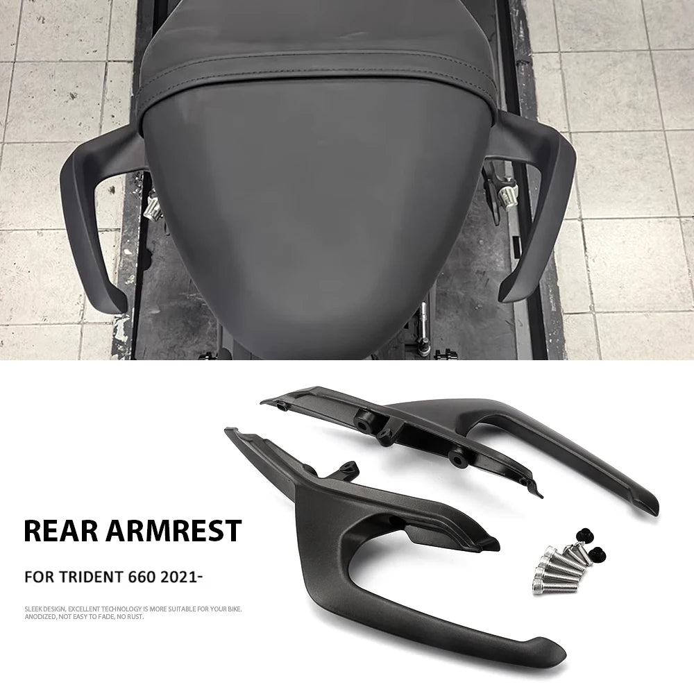 Accesorios para motocicleta Trident 660, kit de reposabrazos trasero de aluminio, reposabrazos para manillar de pasajero (2021-2023 2022)