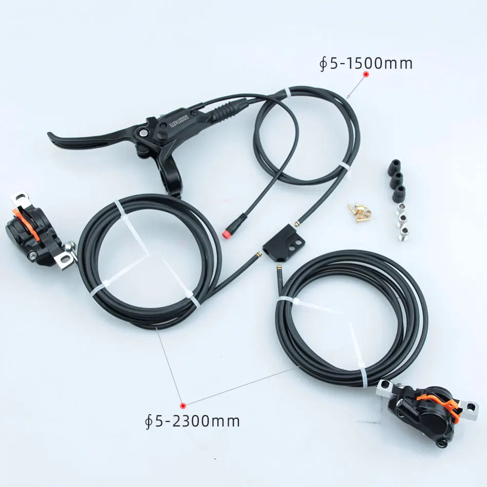 3 Links Bicycle Brakes Power Off Hydraulic Brake E-Bike MTB Electric Scooter 2300mm Left Right Rotor Disc 1 To 2 Bike Accessorie