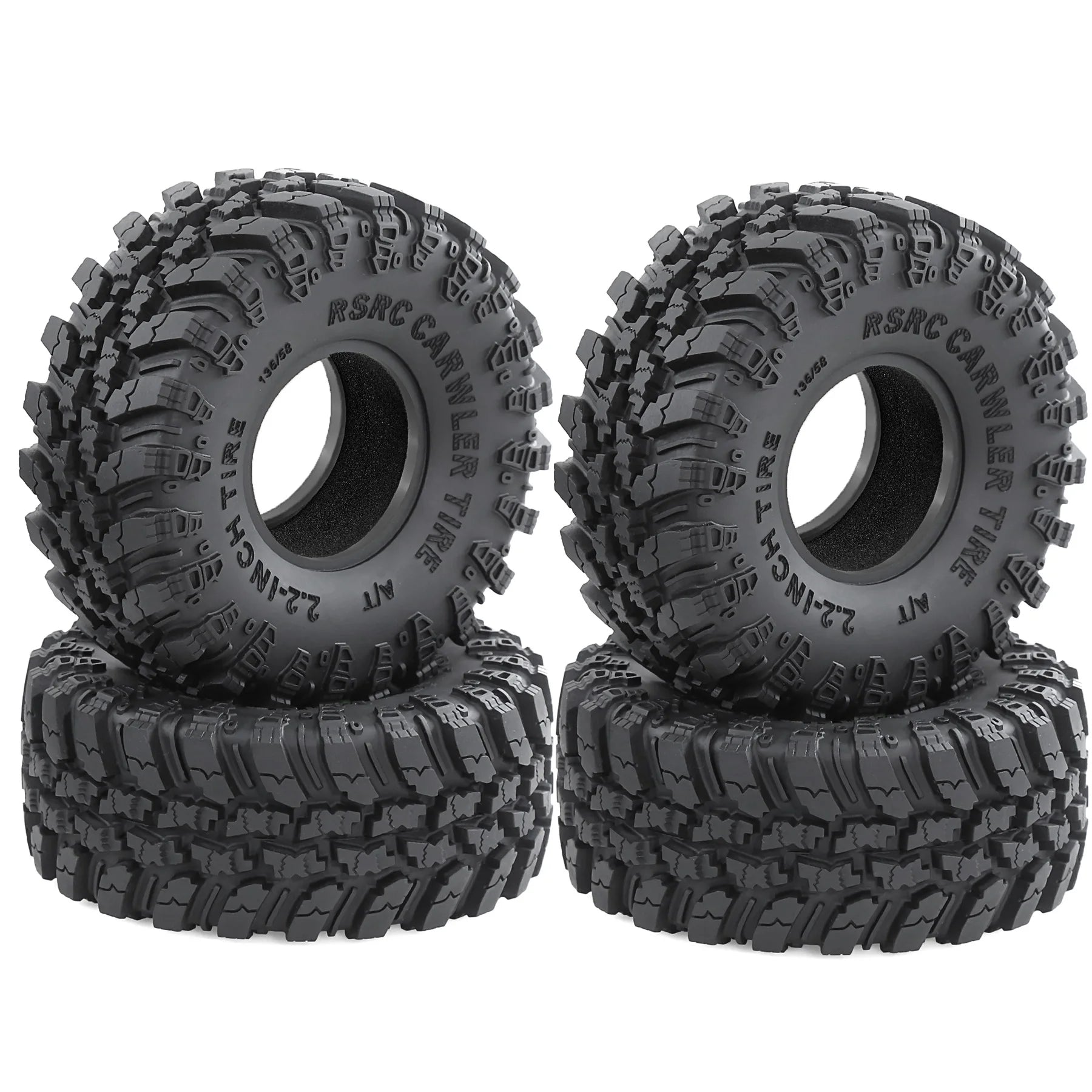2.2 Crawler Tires  Mud slingers Tyres for 1/10 1/8 TRX4 Axial SCX10 III Wraith Yeti redcat Everest 10 Yk4083 Upgrades