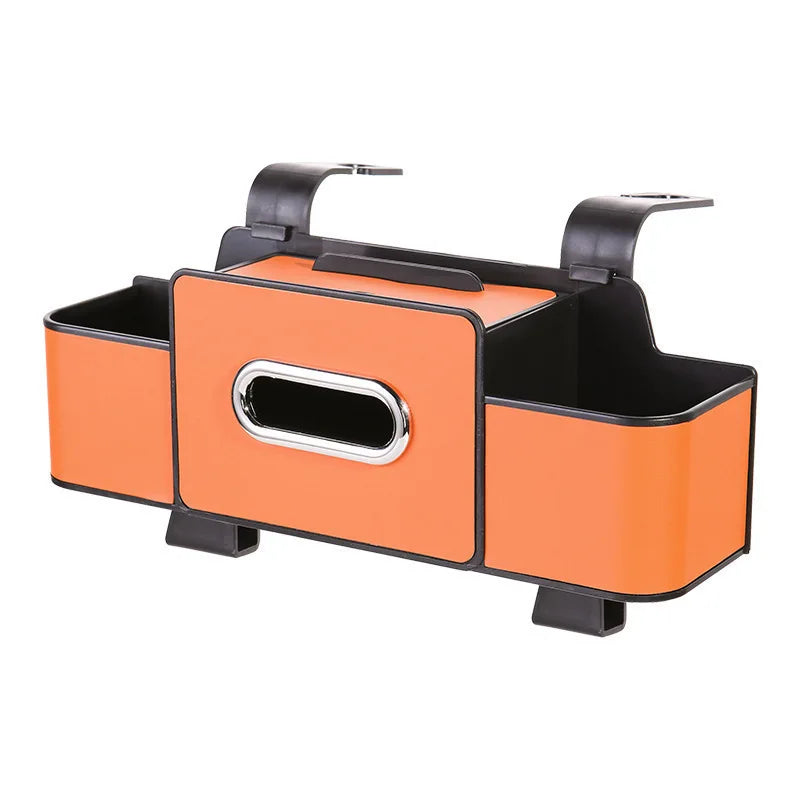 Multifunctional Car Organizer Rear Drainage Holder Storage Hanging Box In Car Bag For Stowing Tidy With Phone Tissue Cup Holder