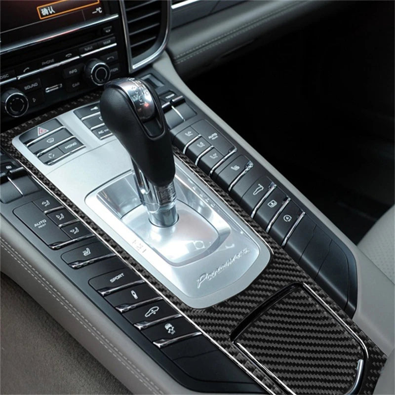 For Porsche Panamera 2010-2016 Car Accessories Carbon Fiber Interior Auto Gear Shift Panel Cover Frame Trim Sticker