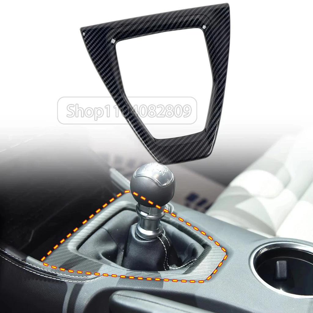 ABS Carbon Fiber Interior Accessories Kit Trim Cover For Ford Mustang AT MT 2024 2025 Center Conlose Gear Shift Panle Decoration