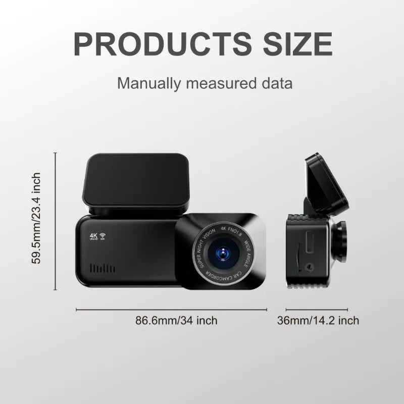 DVR/Dash Camera A215 Dash Cam Night Vision HD4K Dash Cam 4K+1080P+WiFi+GPS+64G  Driving Recorder 4K HD 5G WiFi GPS Tracking