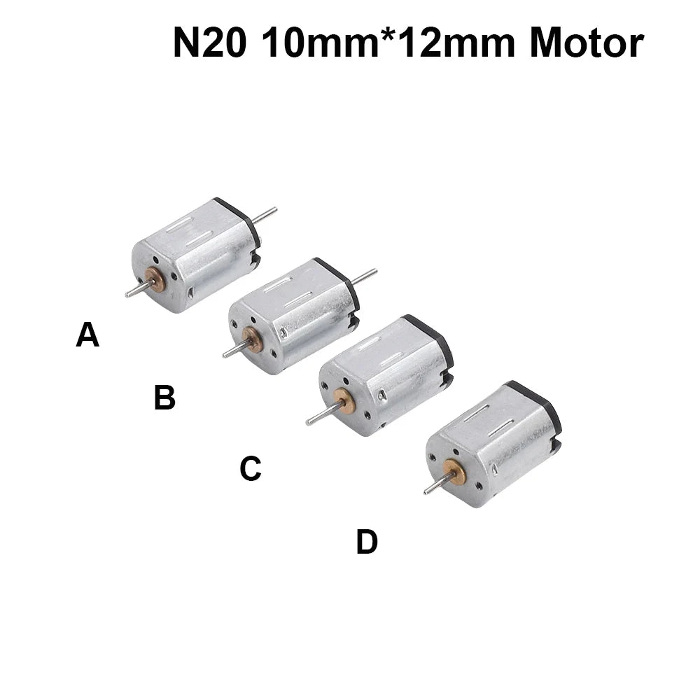 Micro 10mm*12mm N20 Motor DC 3V 3.7V 6V 9V 12V High Speed Single/ Dual-shaft Large Torque DIY N-scale Toy Car Electric Engine