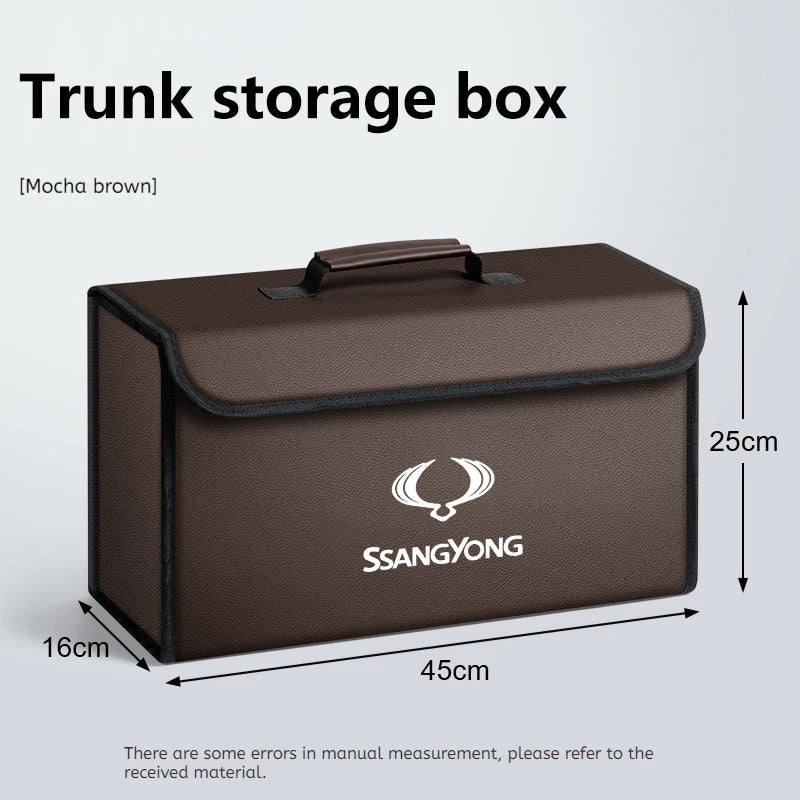 Car Trunk Organizer Box Foldable Storage Tidying Bag Auto Accessories For Ssangyong Rexton Tivoli Musso Kyron Korando Actyon